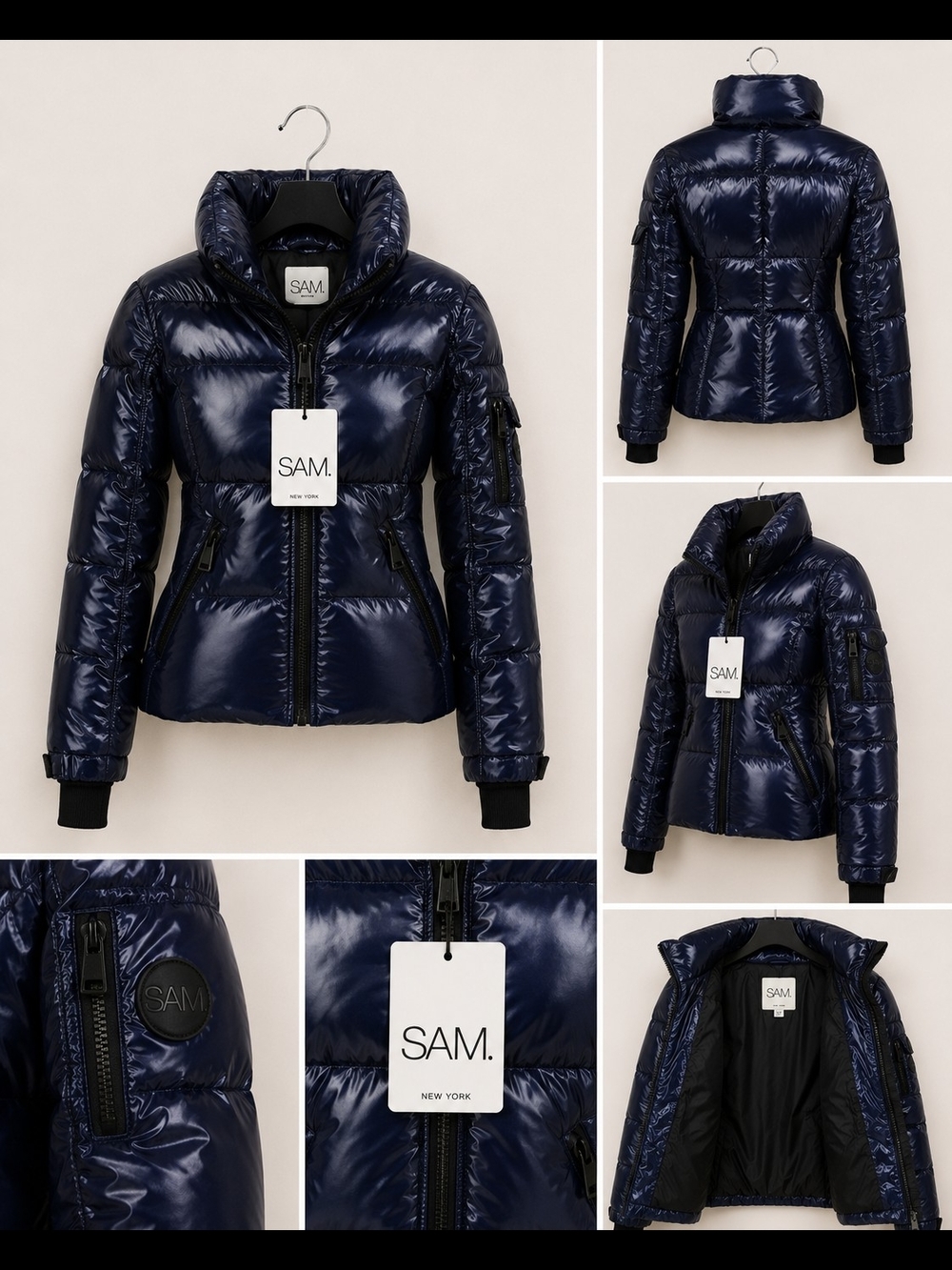 SAM. Girl's Glossy Navy Quilted Puffer Jacket